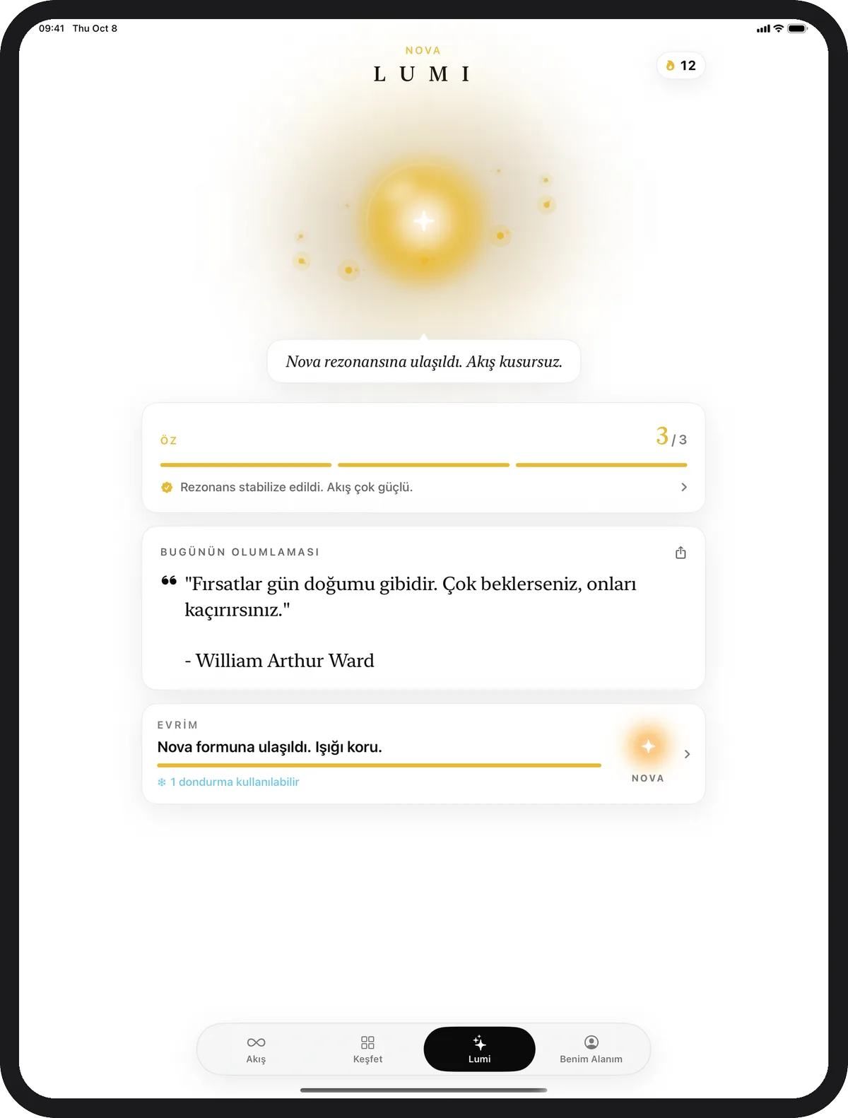 iPad'de çalışan Lumina